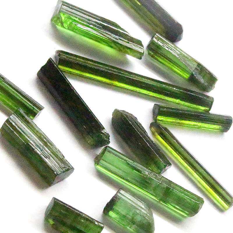 13.50Ct. Tourmaline Green Color Rough 13Pces Unheated Mine Nigeria Natural Gemstone