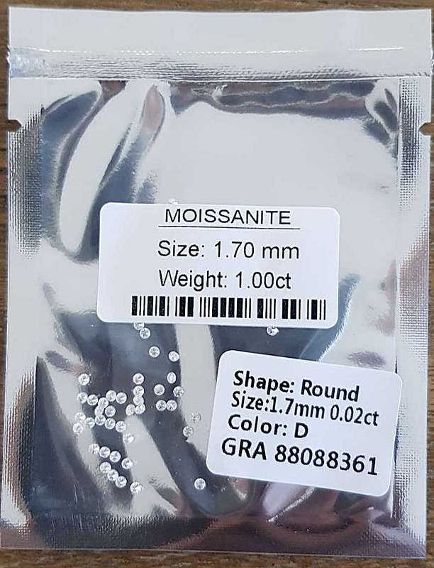 Moissanites 1.7mm D / VVS1  1.00ct **GRA Certified** Small Size 0.02cts Stones Loose