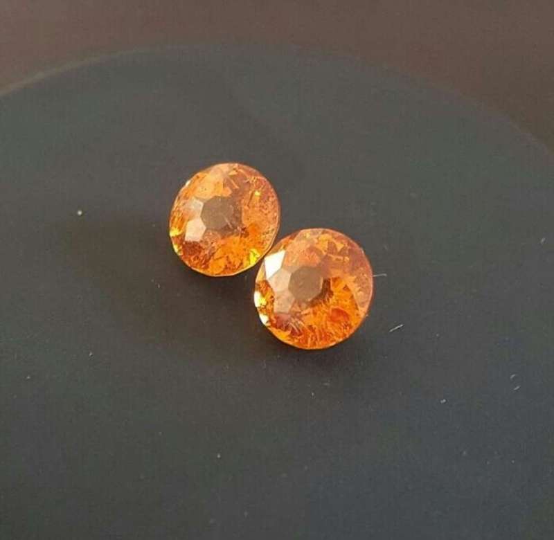 4.31ct Mandarin Garnets Pair Fanta Orange Namibia Gem Good Sparkling Natural