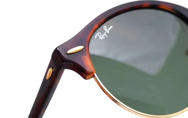 Ray-Ban Clubround Green Lens Tortoise/Gold Frame Unisex Sunglasses RB4246