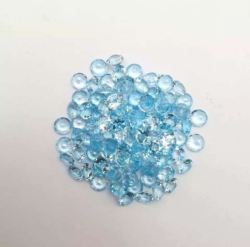 Topaz Swiss Blue 7mm Round Shape   Natural Gemstones