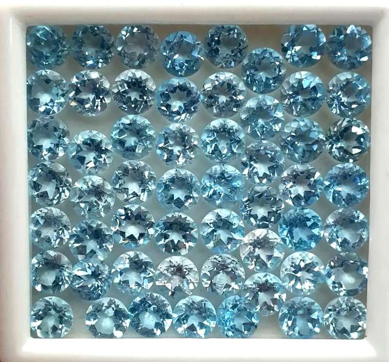 Topaz Swiss Blue 7mm Round Shape   Natural Gemstones