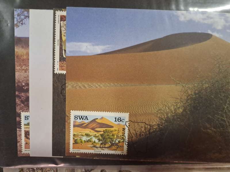 SWA + Namibia - FDC and date stamp cards