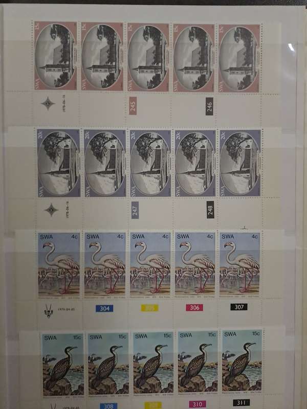 South West Africa - Control Blocks/Strips - Between no 304 and 406