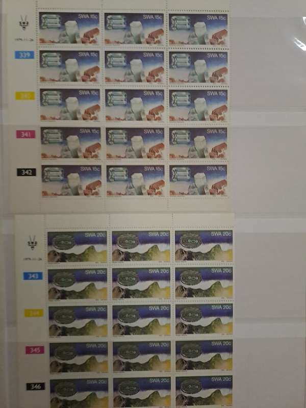 South West Africa - Control Blocks/Strips - Between no 304 and 406