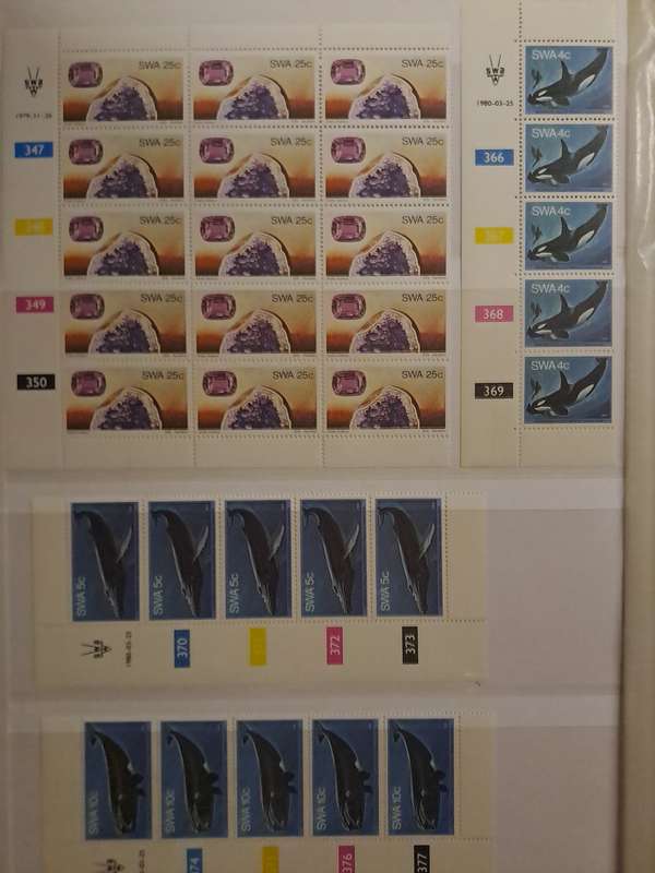 South West Africa - Control Blocks/Strips - Between no 304 and 406