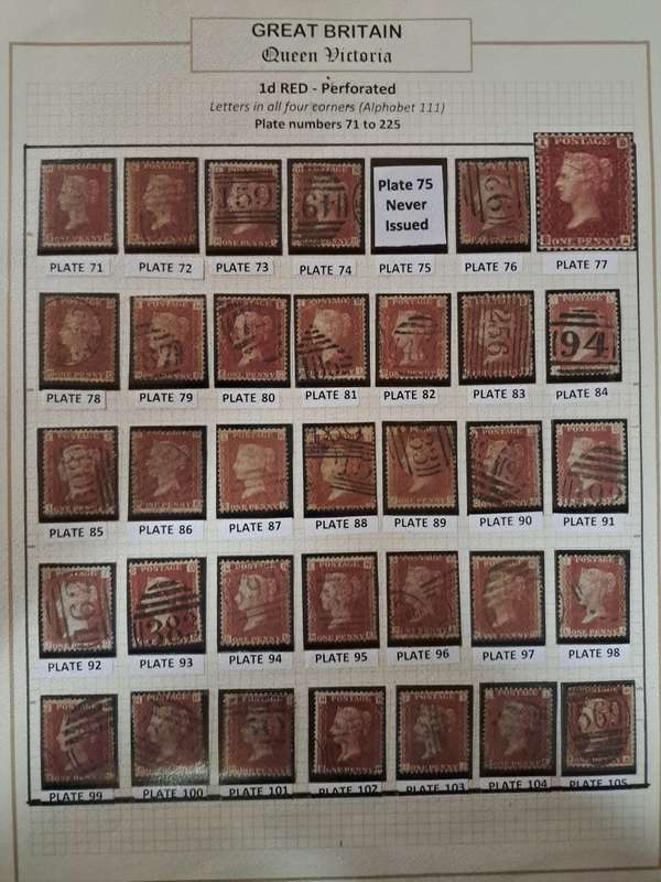 QV - Penny Reds: Plates 71 - 225 - Reduced price