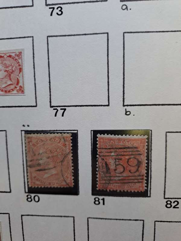 6 Queen Victoria stamps (Numbers between 66-83) - Reduced price