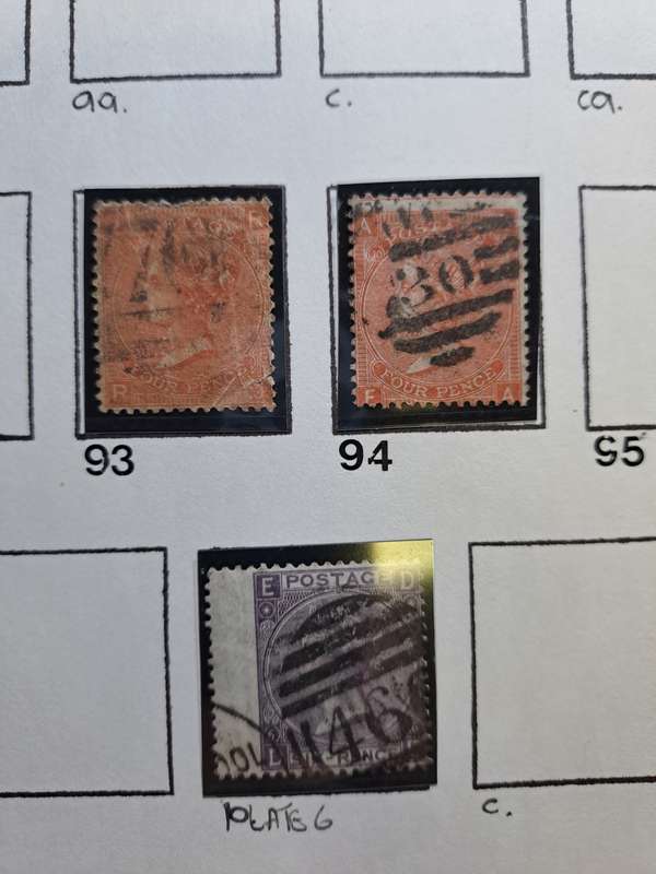 7 Queen Victoria stamps (Numbers between 92 and 98) - Reduced price