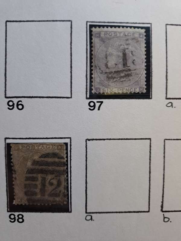 7 Queen Victoria stamps (Numbers between 92 and 98) - Reduced price