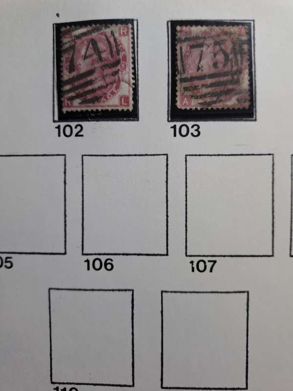 5 Queen Victoria stamps - GB numbers between 102 and 123 - Reduced price