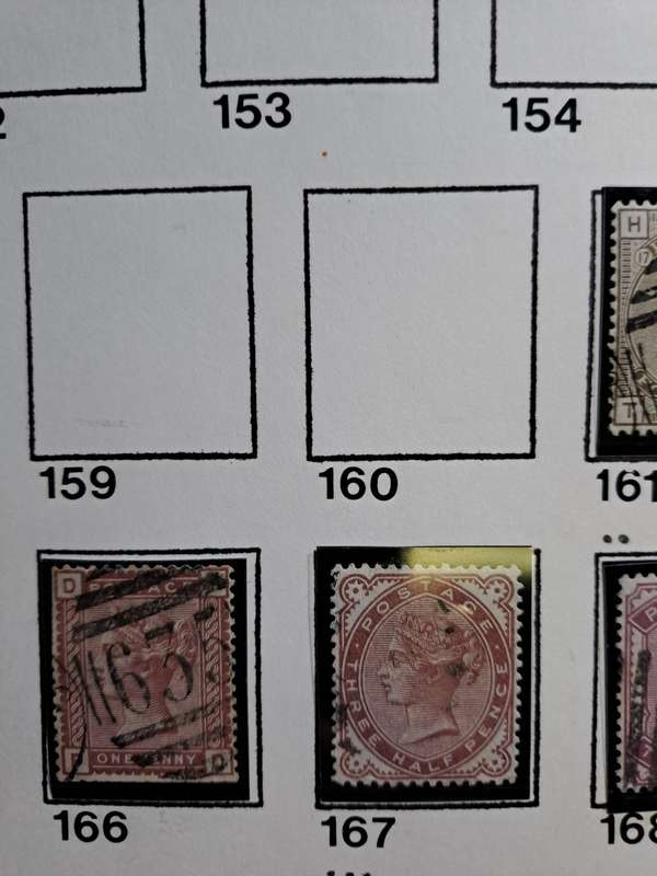 26 QV stamps of Great Britain - numbers between 139 and 174 - Reduced price