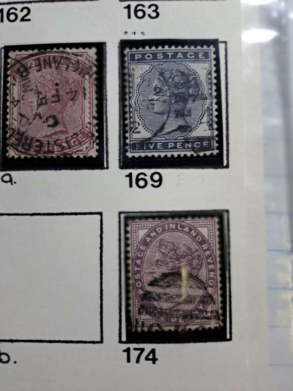 26 QV stamps of Great Britain - numbers between 139 and 174 - Reduced price