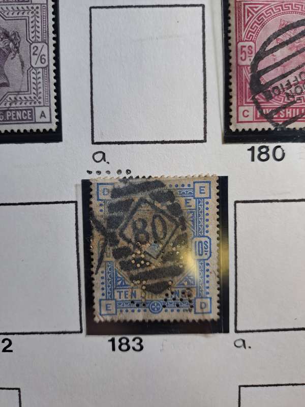 QV - GB stamps - 11 individual stamps numbers between 178 and 196 - Reduced price