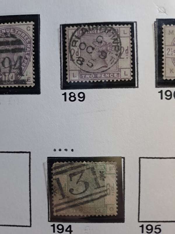 QV - GB stamps - 11 individual stamps numbers between 178 and 196 - Reduced price