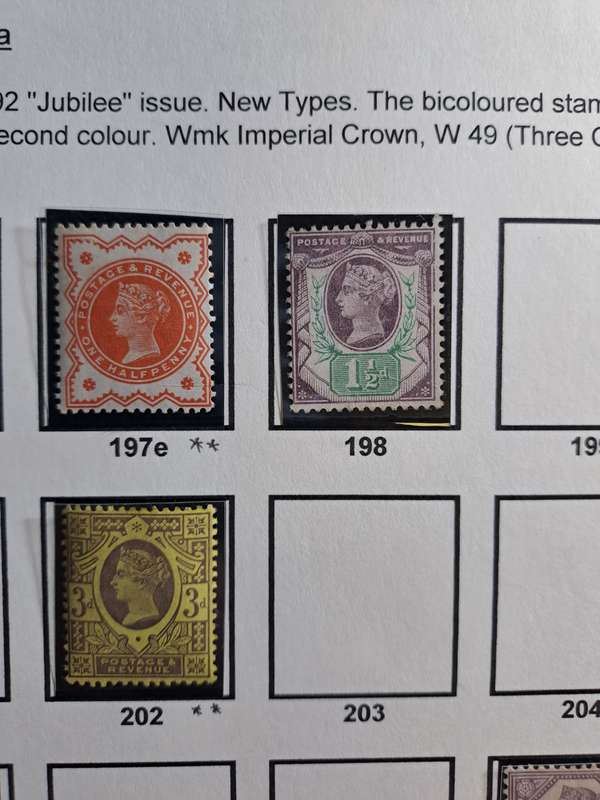 QV - GB - Mint selection of 13 stamps (between numbers 197 and 214) - Reduced price
