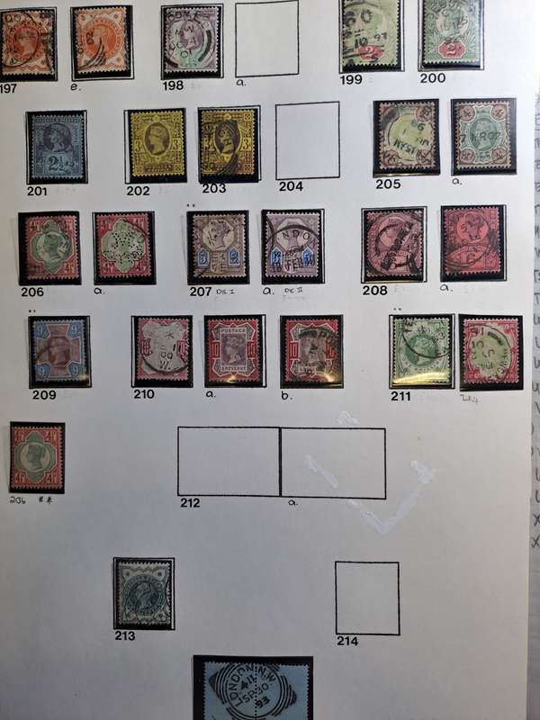 26 QV stamps of GB - numbered between 197 and 214 - Reduced price