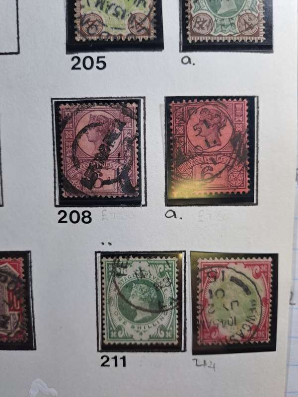 26 QV stamps of GB - numbered between 197 and 214 - Reduced price