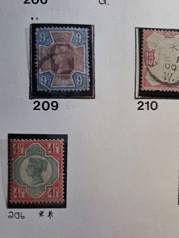 26 QV stamps of GB - numbered between 197 and 214 - Reduced price