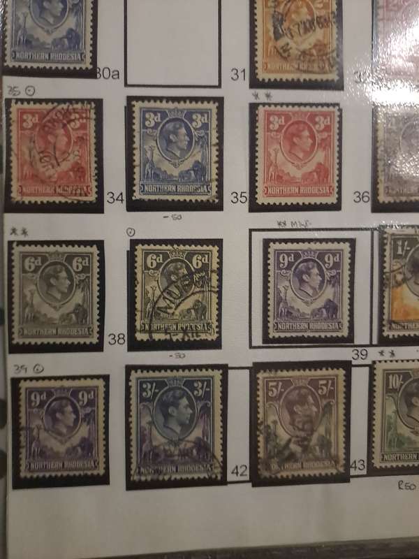 Northern Rhodesia - No 25-45 Mint and used stamps - Reduced price