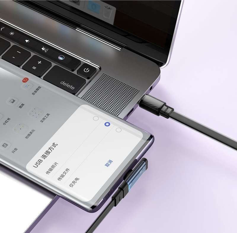 Mcdodo 65w USB C Type-C LED Fast Charging Cable 90 Degree Bend Flat Cable