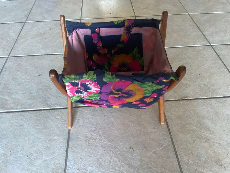 Knitting /sewing basket with rolls of wool