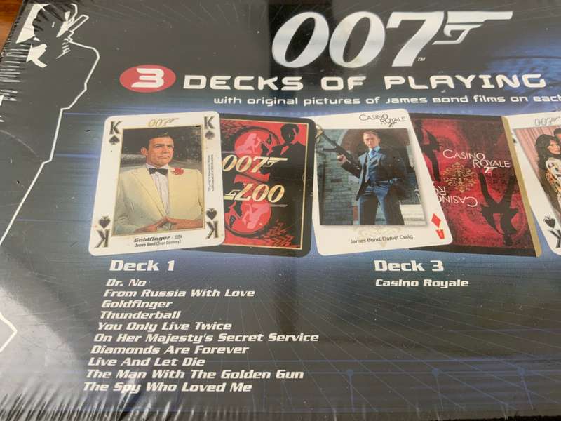 Original 007 James Bond pictures film 3 packs set playing cards