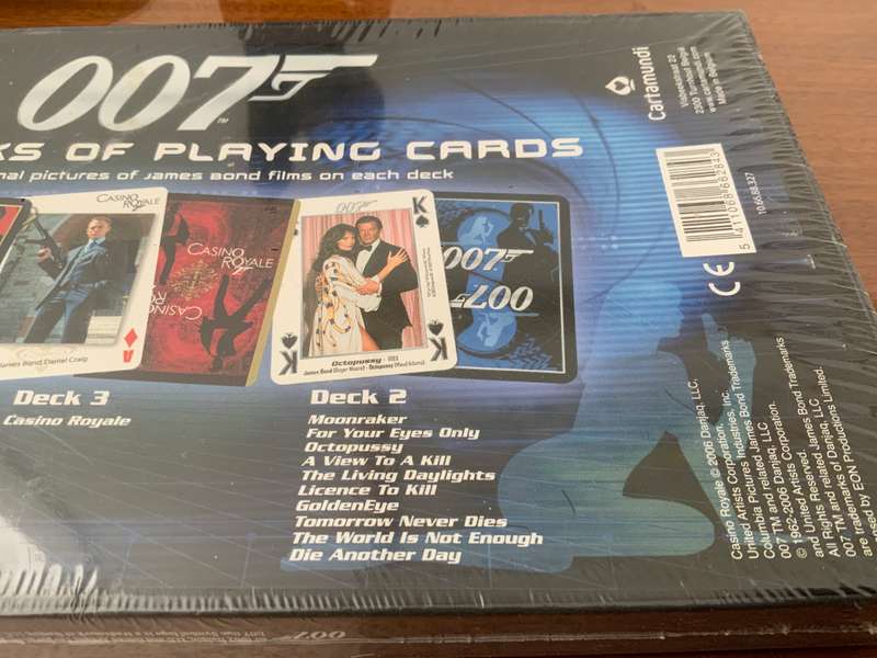 Original 007 James Bond pictures film 3 packs set playing cards