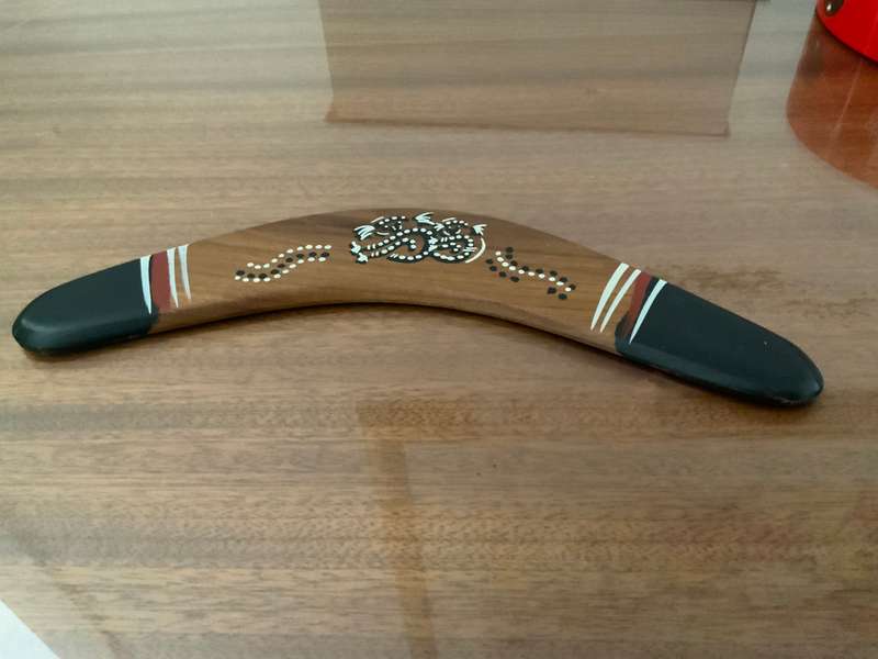 Original AUSTRALIA boomerang hand painted  by Aboriginal artist