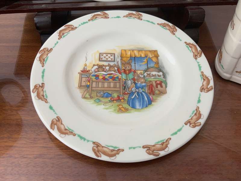 Bunnykins   Royal Doulton bowl & plate cup money book box
