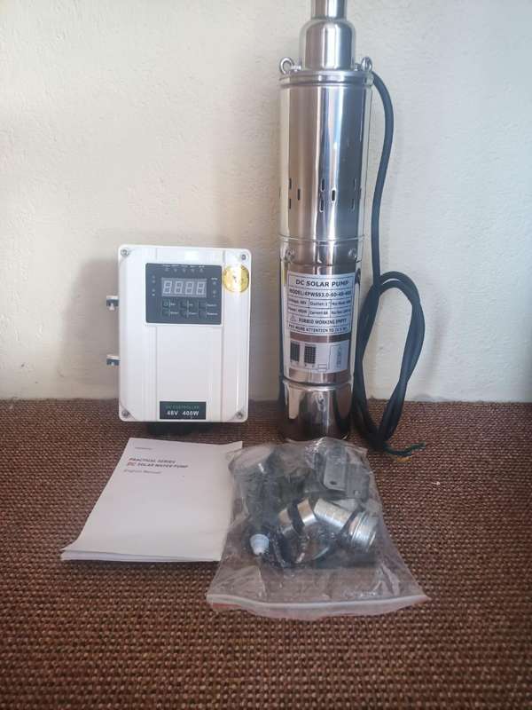 DC Submersible Solar pump Max head 60m and Max flow 3000L/h