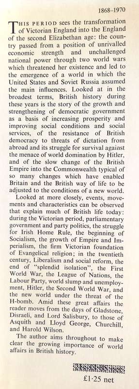 T.L. Jarman, Democracy and World Conflict: A History of Modern Britain, 1868-1970