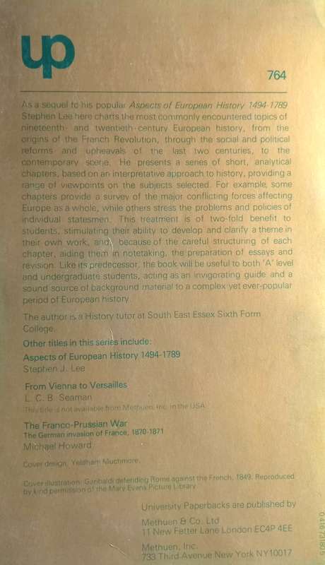 Stephen J. Lee, Aspects of European History, 1789-1980