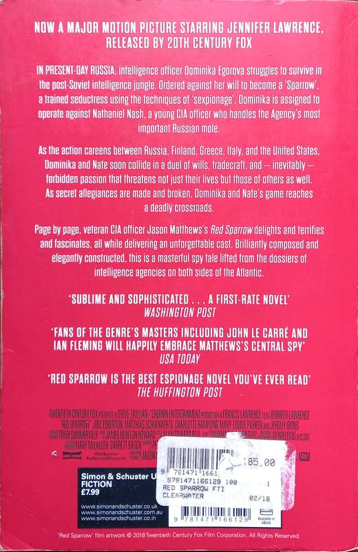 Jason Matthews, Red Sparrow