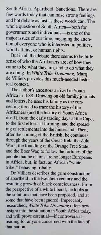 Marq de Villiers, White Tribe Dreaming