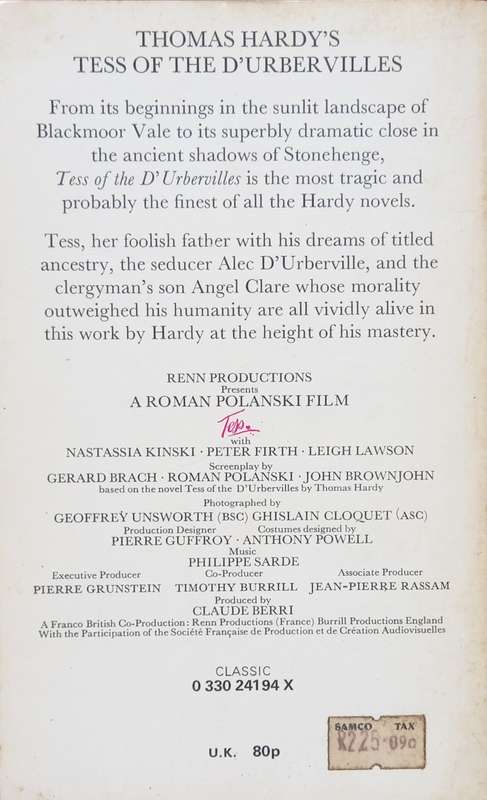 Thomas Hardy, Tess of D'Urbervilles