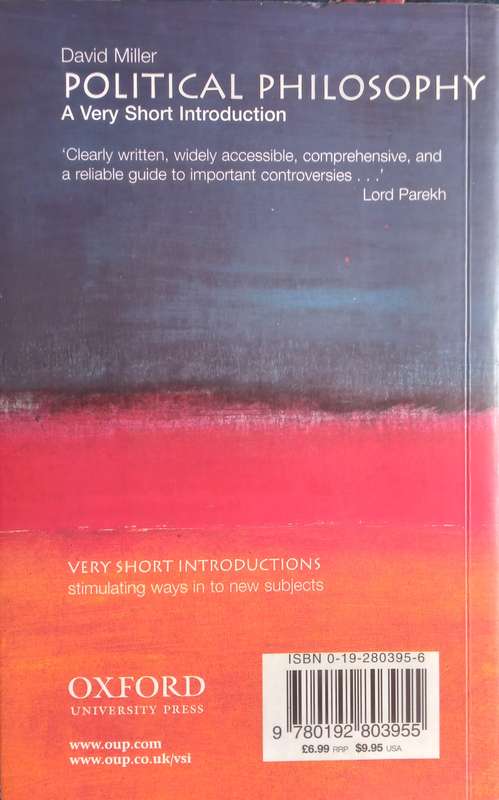 David Miller, Political Philosophy: A Very Short Introduction