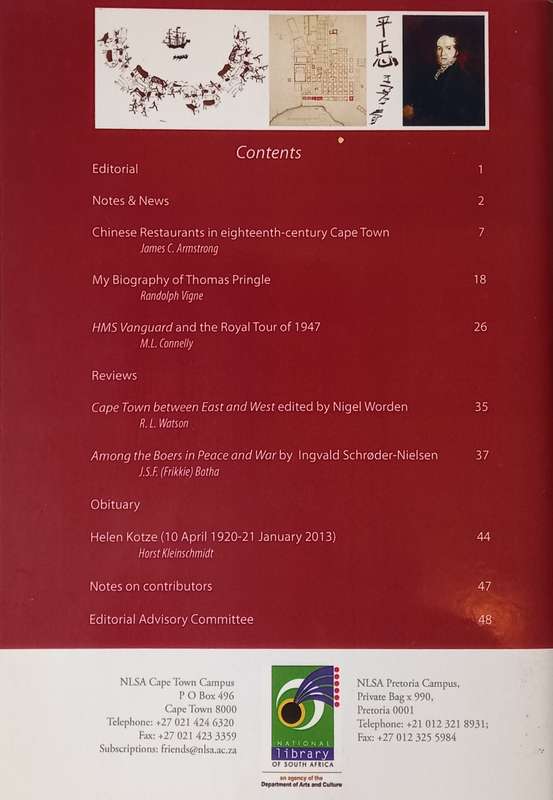 Quarterly Bulletin of the National Library of South Africa 67, no. 1 (January-March 2013)