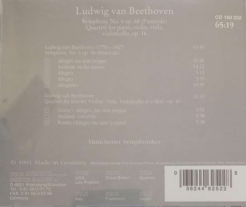 Beethoven: Symphony no. 6 'Pastoral' & Piano Quartet, op. 16
