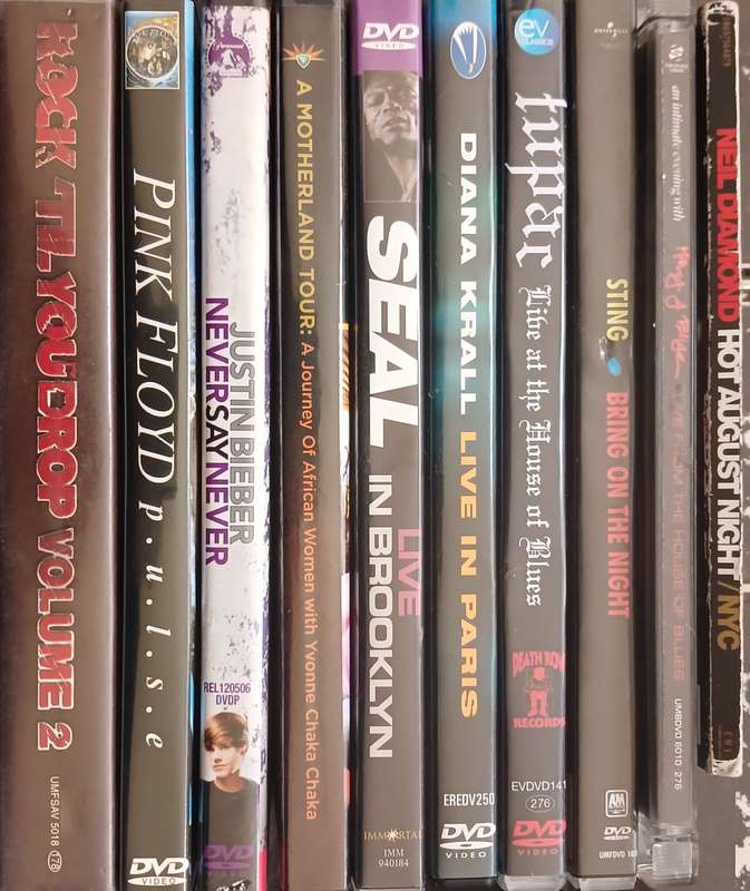 Collection of 10 music DVDs