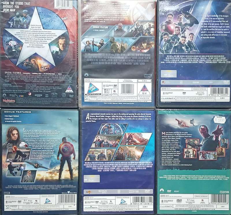 Collection of 6 DVDs (Avengers)