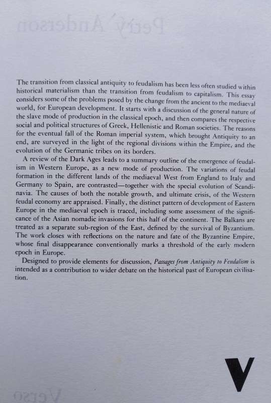 Perry Anderson, Passages from Antiquity to Feudalism