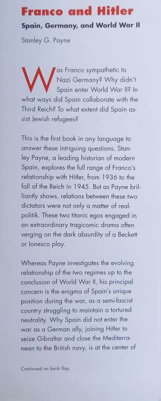 Stanley G. Payne, Franco and Hitler: Spain, Germany, and World War II