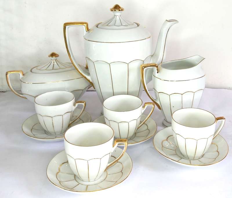 Czechoslovakian "Victoria China" Demitasse Coffee Set (11 pcs)