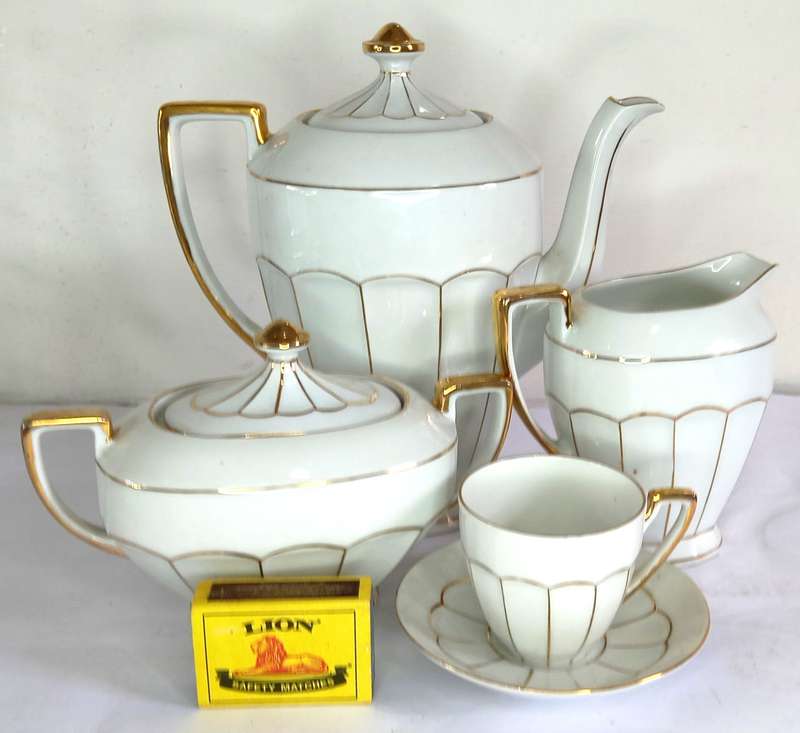 Czechoslovakian "Victoria China" Demitasse Coffee Set (11 pcs)