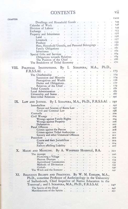 Isaac Schapera, The Bantu-Speaking Tribes of South Africa: An Ethnographical Survey