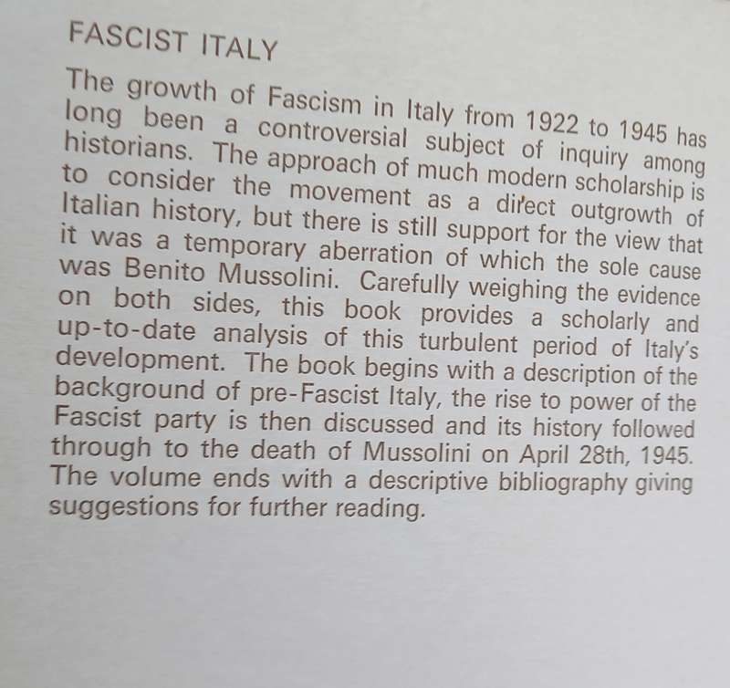 Alan Cassels, Fascist Italy