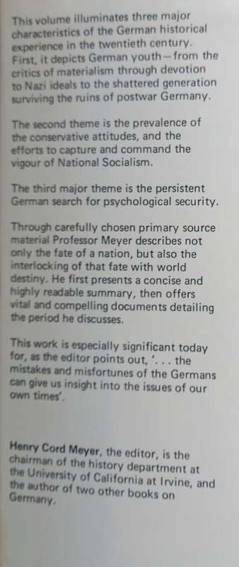 Henry Cord Meyer, Germany from Empire to Ruin, 1913-1945