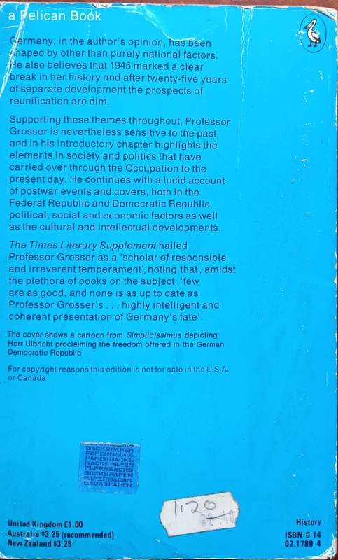 Alfred Grosser, Germany in Our Time: A Political History of the Postwar Years