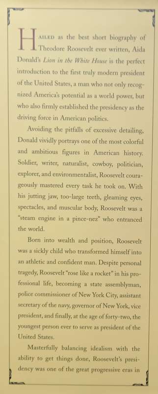 Aida D. Donald, Lion in the White House: A Life of Theodore Roosevelt